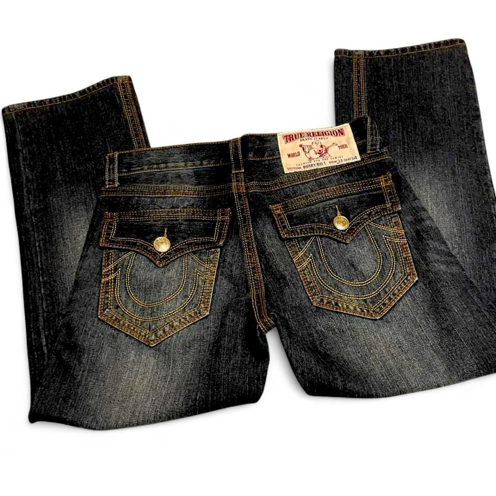 True Religion Black Straight Jeans Timeless Style - Picture 2 of 5